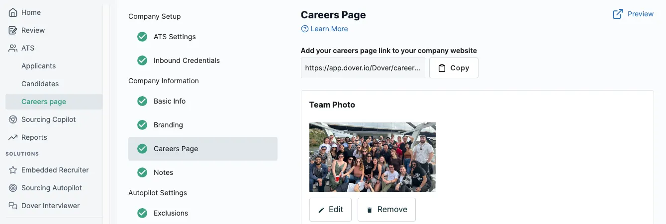 Screenshot: How to view your Equal Employment Opportunity page