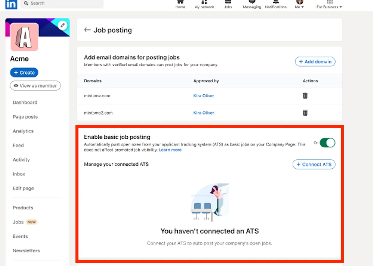 Screenshot: I posted free jobs using Dover’s 1-click integration, Why are they not showing up?