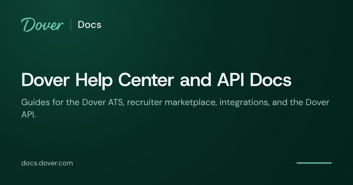 Dover Help Center and API Docs | Dover Docs